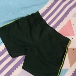 Green Coloured Sports Shorts