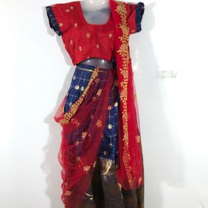 Navy Blue&Red Ethnic Set(Girl’s)