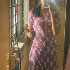 Lavender Cotton Kurti