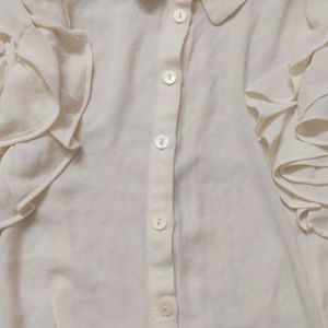 Puff Sleaves Shirt Top Off White