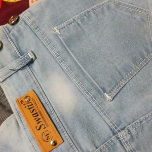 Super Denim Quality Dungaree In Sky Blue Colour