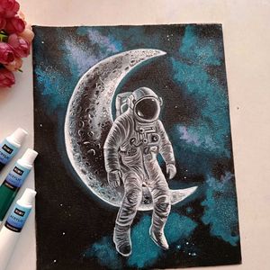 Astronaut Moon Painting