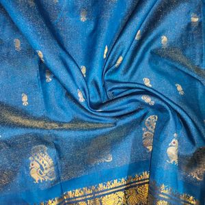 Blue Pure Kanchi Pattu Saree 💙