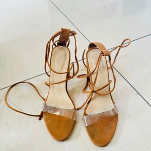 nude knotted beautiful heels