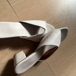 White Block Heel