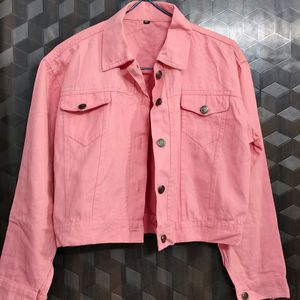 Cute Baby Pink Color Jacket For Women