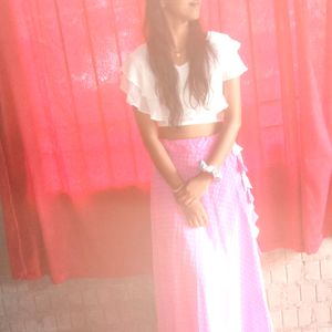 Crop Top With Long Skirt