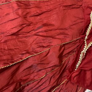 Red Gown With Dupatta