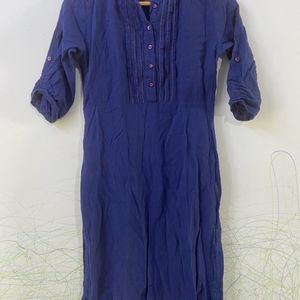 Navy Blue Cotton Kurta