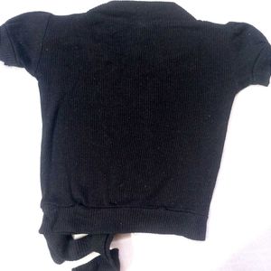 Black Top With White Buttons