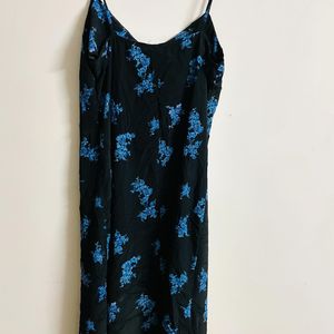 Blue Floral Maxi Lenght Dress