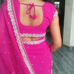 Pink Saree Only Rupees