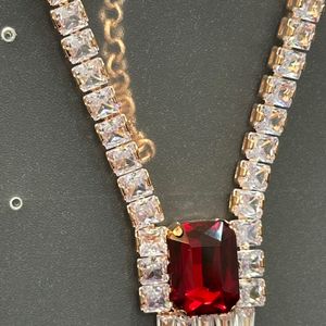 Gold Red Diamond Set