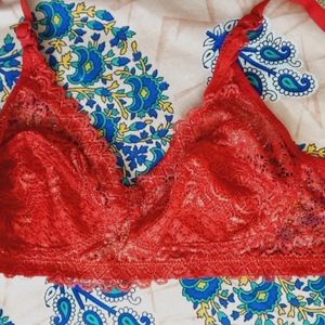 Red lace bra