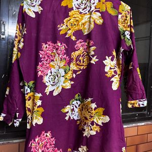 Beautiful Maroon Top With Handwork In Front