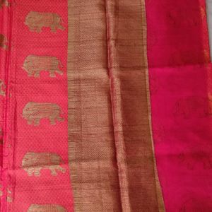 Elephant Printed Beautiful Saree Totally New