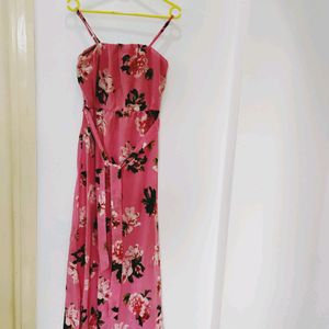 Floral Strappy Dress with Belt