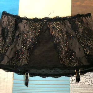 Garter Belt With Sheer Thong Panty