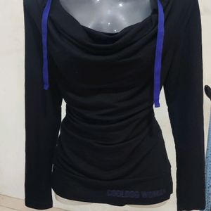 Black Hoodie Top