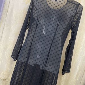 Black Georgette See Through Dress