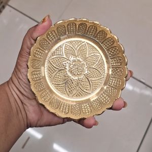 2pc Brass Bhog Plate