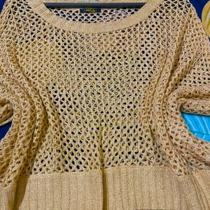 Shimmery OffShoulder Crochet Ponchoo