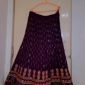 Women Sequin Purple Lahnga Choli