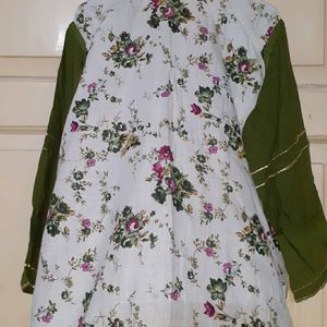 Multi Colours Flowers Frock Size Xl