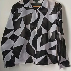 Black White Casual Shirt (Women)