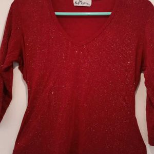 Shimmering Cherry Red Top