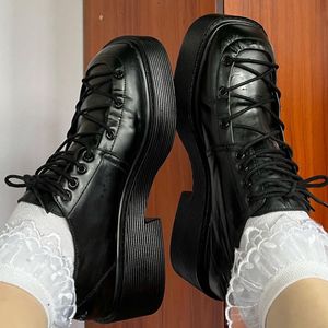 Corset Tie Up Derby Platforms