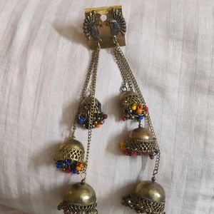 Three Layered Golden Earrings