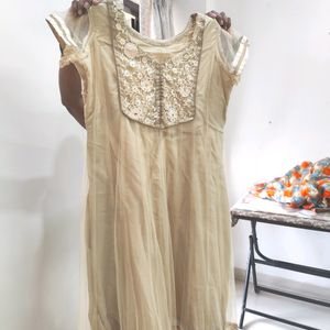 Silk Material Anarkali Dress With Dupatta