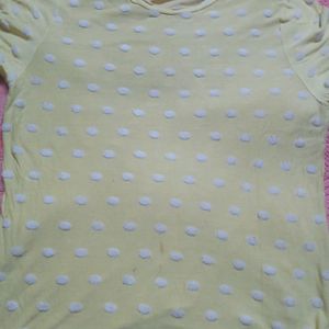 mark spencer yellow polka dot top