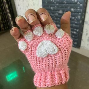 Crochet Catpaw Fingerless Gloves