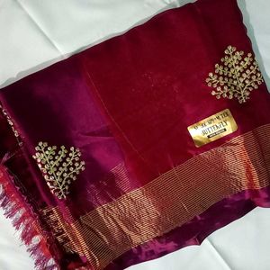 Chiffon Saree With Tussels