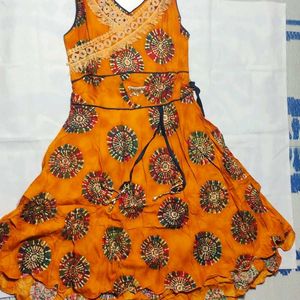 Girls Frock 6-8 Years Age Orange 🧡