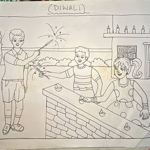 Diwali Drawing For School Kids