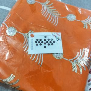 New Orange Tari Work Saree