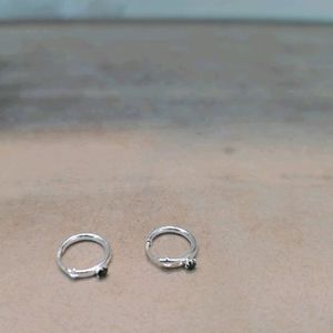 Plain & Diamond Bali Pairs Pure Silver