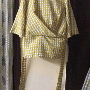 Yellow Checked Top Size M