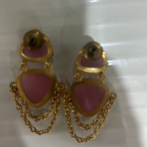 Gold Plated Stone Earrings