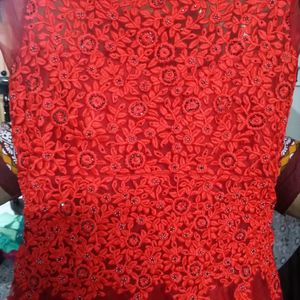 bright red ball gown with flares