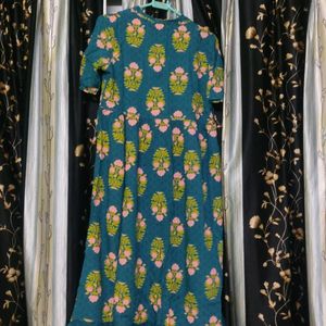 Zudio Sea Green Color Printed Kurta With Inner