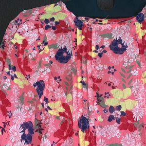 Pink Floral Top For Women Girls