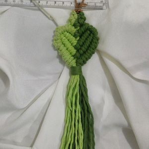 Handmade Macrame Heart Keychain