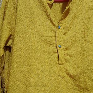 Mens Ethnic Haldi Wear Mustard Yellow Kurta