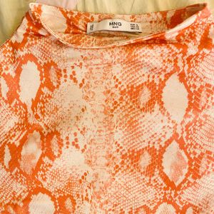 MNG Orange Snake Skin Top