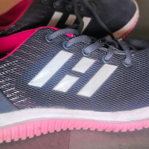 Gray And Pink Sports Shoes