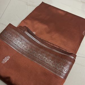 Used Brown Silk Saree